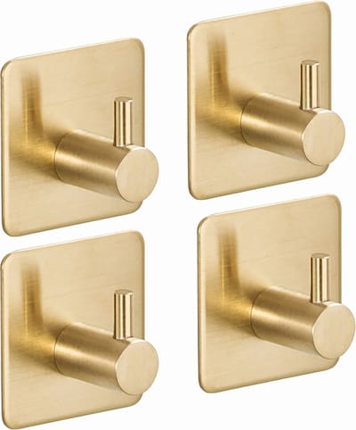 YONO Handdoekhaakjes Zelfklevend - Haakjes – Plakhaakjes - RVS – 4 Stuks – Goud