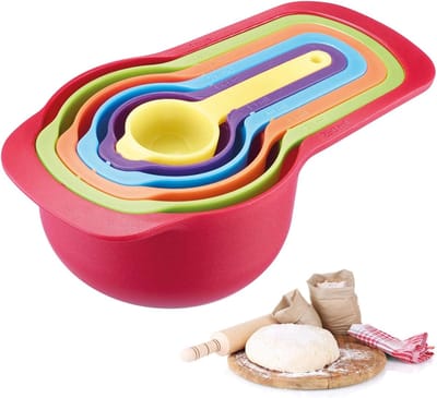 Set van 6 maatlepels, inhoud: 7,5/15/60/85/125/250 ml, kunststof, BPA-vrij, gekleurd, marineblauw