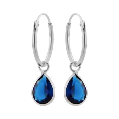 WeLoveSilver - zilveren oorringen - capri blue cubic zirconia - 925 zilver