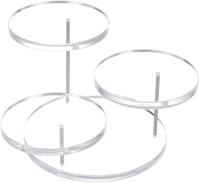 Ronde Acryl Vinger Ringhouder - Duidelijke 3-laags Sieraden Display voor Ringen, Armbanden en Horloges - Ideaal voor Actiefiguren, Verzamelobjecten en Edelstenen