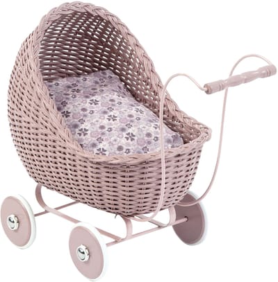 Smallstuff Rieten Poppenwagen Powder