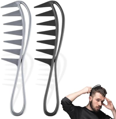 2 Kammen met Brede Tanden voor Krullend Haar - Uniseks Kam met Handvat voor Salon en Huishouden