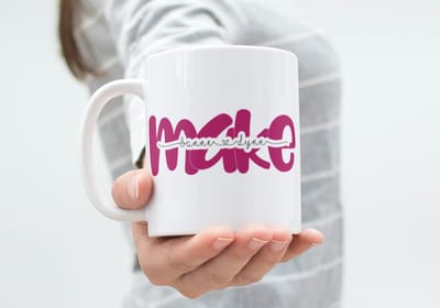 Hip met Pit Creaties - Mok "Make" Gepersonaliseerd met Namen Kleinkinderen - 300ml Koffiemok - Vaatwasbestendig - Verjaardag Moederdag - Namen via Mail