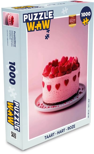 Puzzel Taart - Hart - Roze - Legpuzzel - Puzzel 1000 stukjes volwassenen