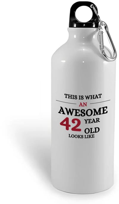 Hacebo® - An awesome 42 year waterfles - Hoera 42 jaar - 42 geworden - verjaardagscadeau - gift - kado - water fles - 400ML