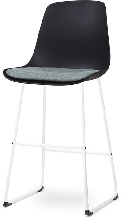 Nolon Nino-Liv Barkruk Zwart met Zacht Groen Zitkussen - Wit Onderstel - 75 cm - Barstoel - Barkruk met Rugleuning