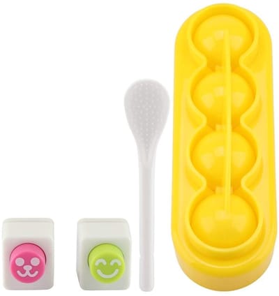 Dailygoods - Vormen Van Rijst Ballen, Gele Rijst Ballen Shaker Rijst Ballen Artifact Sushi Vorm Rijst Decoratie Mold DIY Sushi Maken Set Sushi Maker Kleine Rijst Ballen Vorm Met Een Mini Rijst Lepel