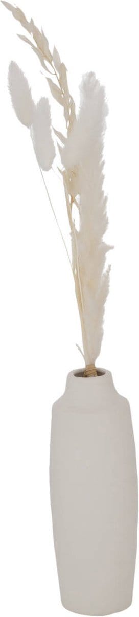 Porseleinen decoratieve vaas Bianca, gedroogde bloemen, h. 16 cm