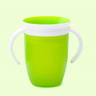 Baby Leer Drinkbeker Met Dubbel Handvat Klapdeksel 360 Graden Kan Worden Gedraaid Lekkend Beker Baby Waterbekers Fles