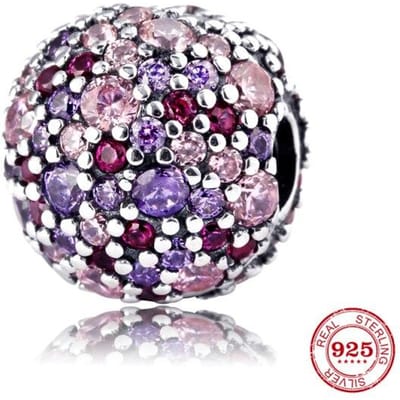 Nieuwe 925 Sterling Zilveren Bedel Kleurrijke Ronde Kralen Vorm Clips Lock Kraal Past Originele Europese Bedelarmband Sieraden gray