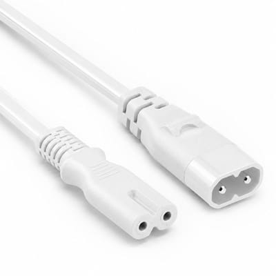 Allteq - C7 naar C8 apparaatsnoer - Verlengsnoer - 1 meter - Wit