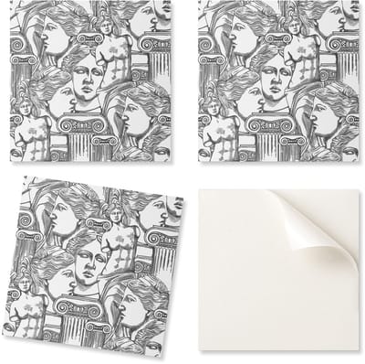 Zelfklevende vinyltegels met printpatroon en klassieke houtsnijwerken, 4x50x50 cm