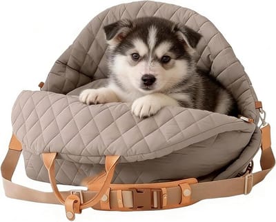 Honden Autostoel - Reismand Huisdier - Veilig Reizen - Waterdichte Oxford Stof - 40 x 30 x 6 cm - Beige