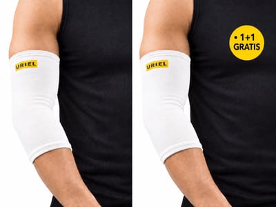 Uriel - Elleboogbrace - Elleboogbandage - Tennisarm & golfarm - Compressie - 1+1 Gratis - Unisex - Wit - Maat XS