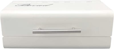Broodtrommel Metaal - Brood opberger - Keuken Organisatie - Ruimtebesparend Design - 36 cm Lengte - Wit