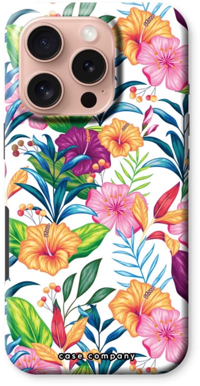 Case Company® - Hoesje geschikt voor iPhone 16 Pro hoesje - Tropisch 2 - Tough Case - Maximale Bescherming alle Kanten en Schermrand