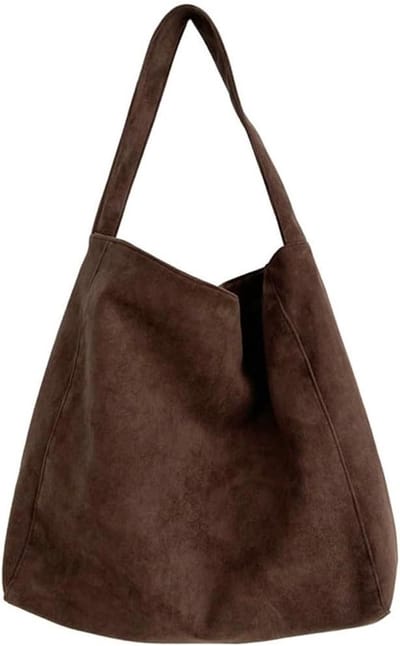 Dames Handtas - Schoudertas Hobo - Dagelijks Gebruik - Corduroy Suede Materiaal - 36 cm Breed - Bruin