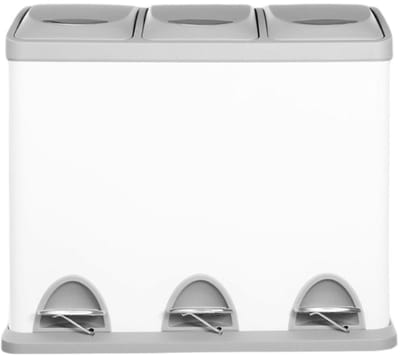 3 -in -1 pedaalkeuken Bin - Recycling Bin - Trash Can - Hygiënisch handsfree - 46,5 cm x 29,5 cm x 65 cm