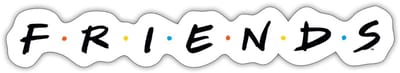 Friends Logo Zwart Sticker Maat S (max. 10 x 10cm)