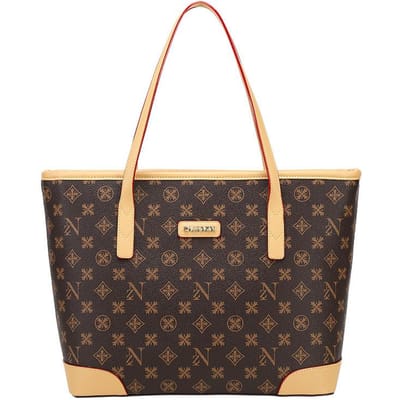 Stijlvolle One-shoulder Vintage Tas Jaar Tote Bag Commuter Eenvoudige Print Grote Capaciteit Tote Bag voor Vrouwen kaki