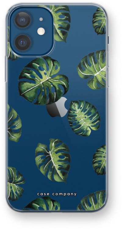 Case Company® - Hoesje geschikt voor iPhone 12 hoesje - Tropische bladeren - Soft Cover Telefoonhoesje - Bescherming aan alle Kanten en Schermrand