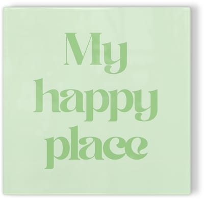 Tegeltje My happy place - groen - tegeltje inspiratie - tegeltje met tekst