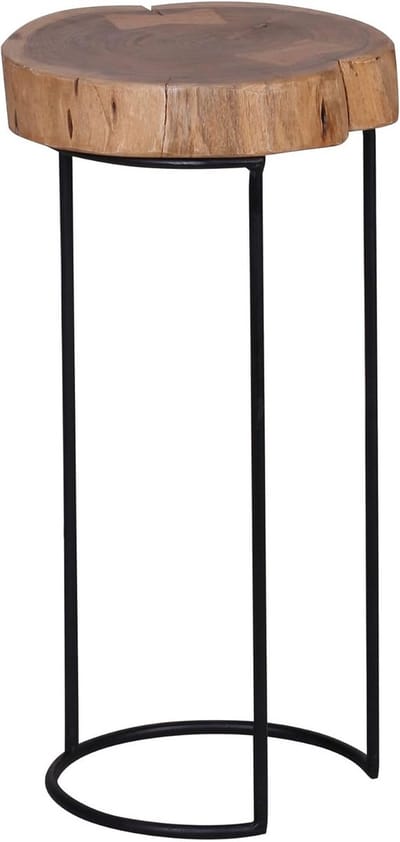 Houten bijzettafel - Boomstam tafel - Woonkamer decoratie - Handgemaakt uniek design - 55 cm hoog - Acaciahout