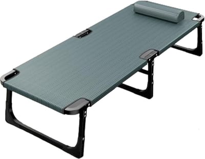 Opvouwbaar Veldbed - Campingbed Gestreept - Buiten Ontspannen - Snelle Opzet - 185x65x30 cm - Gestreepte Stof