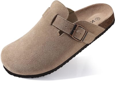 Homaxy - Unisex Clogs - Koe suède- Houten clogs – abrikoos - 37 - Geschikt voor een voetlengte van 23,2 cm