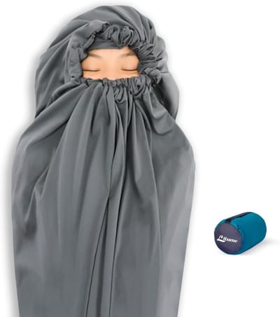 Slaapzak Liner - Kampeerhoes - Buiten slapen - Thermolite isolatie - 215x80cm - Donkergrijs