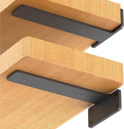 Pack of 6 Wandplank - Hoekhouder - Zware Belasting - Onzichtbare Bevestiging - Vintage Steunen - Industrieel Hoekontwerp - Muurplank - Muurbevestiging