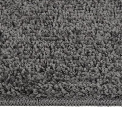 vidaXL - Vloerkleed - shaggy - anti-slip - 80x150 - cm - donkergrijs