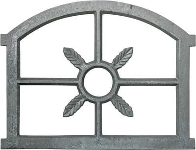Schuurraam Ijzer - Decoratieraam Venster - Decoratie Gebruik - Antieke Stijl - 53 x 48 cm - Grijs
