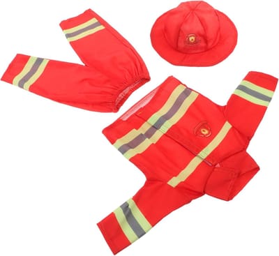 Poppenkleding Brandweer - Rollenspel Outfit - Kinderen Spelen - Realistisch Design - 43cm Poppen - Oranje
