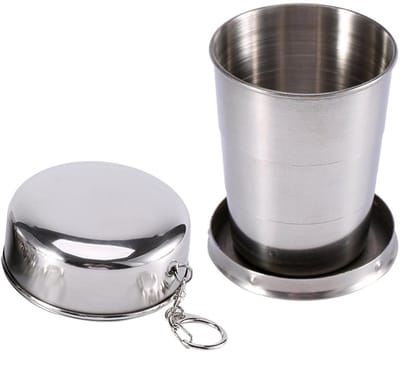 Dailygoods- Intrekbare Mok - Roestvrij Staal - Opvouwbare Drinkbeker - Lichtgewicht - Duurzaam - Ideaal voor Reizen/Wandelen - Opvouwbare Beker