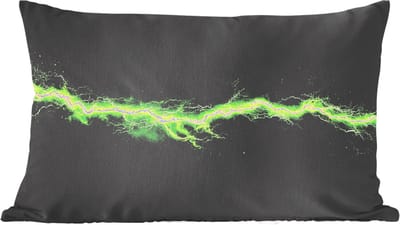 Sierkussens - Kussentjes Woonkamer - 60x40 cm - Elektriciteit - Lijn - Vonken - Groen