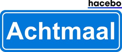 Hacebo - Plaatsnaam Sticker - 29x10 CM - Achtmaal sticker - Verkeersborden sticker - grappige cadeaus - Achtmaal