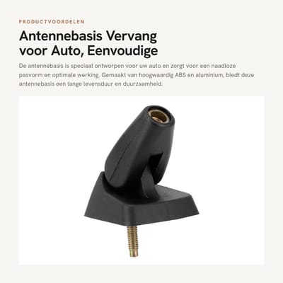 Dailygoods- Antennebasis Gloednieuw - Antenne Auto - Duurzaam - Eenvoudige Installatie - Stevig - Geschikt voor uw voertuig