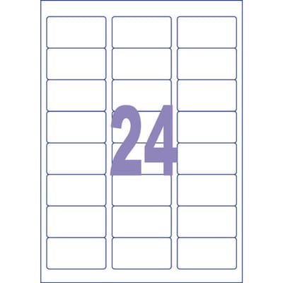 Kangaro etiketten - universeel - zelfklevend - inkjet/laser/kopieer - 63,5x33,9mm - doos a 25 vel - 24 stickers per vel