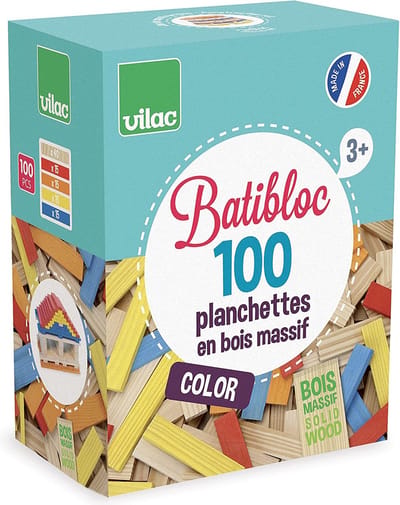 Vilac - Vilac Batibloc 100 gekleurde houten stukken set