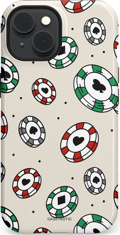 Casetastic Hoesje Geschikt voor Apple iPhone 15 Magsafe - Stijlvolle Beschermende Duo-layer Case - Casino Chips Patroon