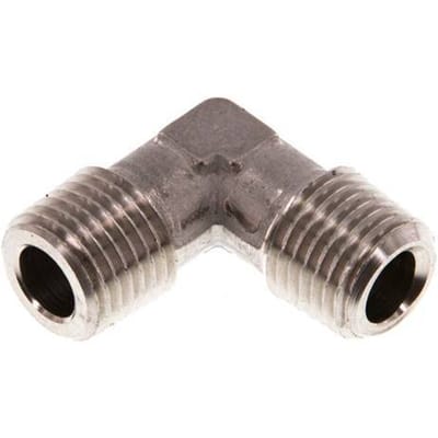 R 1/4'' Buitendraad RVS L-Fitting 90graden 150 Bar - FL2E-M-S-014R