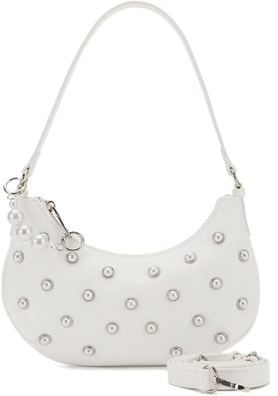 SEIDENFELT MANUFAKTUR Schoudertas Tydal Halfmoon Bag Bright White Wit