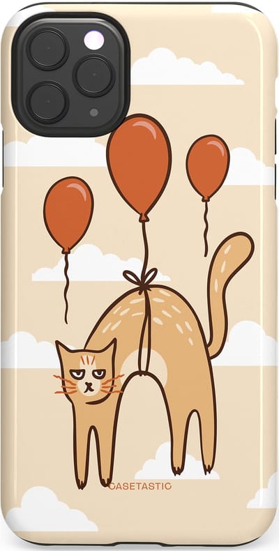 Casetastic Hoesje Geschikt voor Apple iPhone 11 Pro Max - Stijlvolle Beschermende Duo-layer Case - Kattenfeest Ballonnen