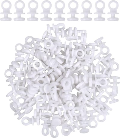 SnelShoppen - 100 Pack 9mm Glijdende Gordijnhaakjes - Kunststof, Slijtvast, Voor Gemakkelijk Openen en Sluiten, Ideaal voor Raam, Deur en Douchegordij