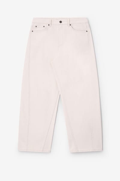 Sissy-Boy - Witte cropped mid waist barrel jeans