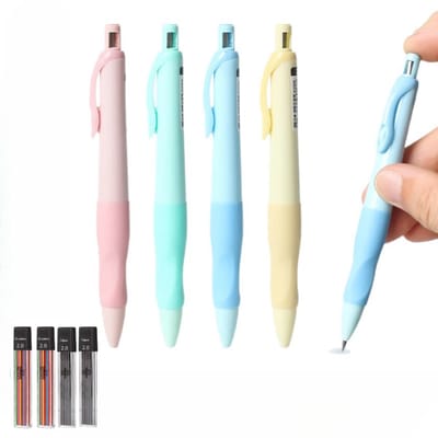 4 Stuks Vulpotloods - Vulpotlood set + navulling – mechanical pencil voor kinderen en schets - Mechanical pencil 2 mm - LOUZIR