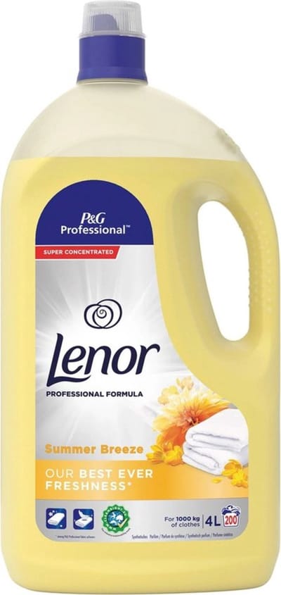 Lenor - Wasverzachter Professional Linen Care - Ultra Zomerfris - 4 liter - 2x 200 wasbeurten