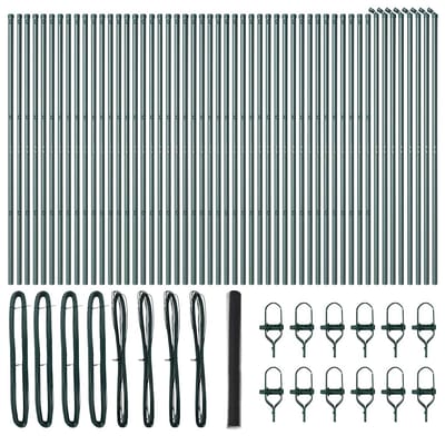 vidaXL - zeshoekig - gaashek - met - grondbevestiging - 100 - x - 1,6 - m - Grijs - Mesh