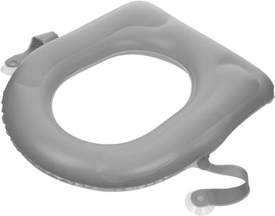Opblaasbare Toiletzitting - Toiletkussen Verhoger - Ouderenzorg Thuis - Antislip Zuignappen - 45 x 39 x 10 cm - Grijs